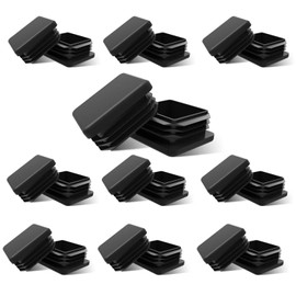 Gizhome Square Plastic Polyethylene Plug 1"x 1", Tubing End Cap, Chair Glide - 20 Pack