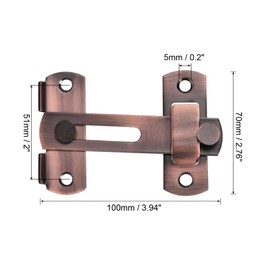 PATIKIL 100 x 70mm Shipment Door Pin Eye Latch Lock Latch Lock Large Reversing Door Latch Stainless Steel Barrier Closet Red Bronze Tone