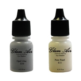 Glam Air set of 2 colors-Opal Lilac & Pure Pearl Airbrush Water-based 0.25 Fl. Oz. bottles of eyeshadow Opal lilac & Pure Pearl