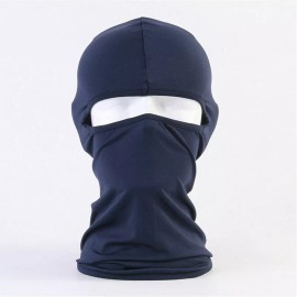 Unbranded Winter Windproof Fleece Ski Mask Balaclava Headwear Unisex Neck Gaiter Scarf - thin blue