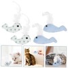 CIYODO 4pcs Interactive Cat Toys Plush Whale Shaped Kitten Toy
