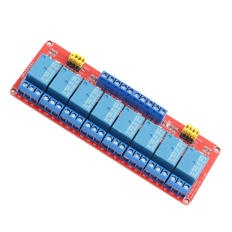 24 V 8-channel relay module, relay with optocoupler insulation, high