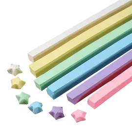 1080 Sheets Origami Star Paper 6 Macaron Color Strips Double Sided Lucky Star Decoration Folding Paper for DIY Hand Art Crafts, School Teaching Supplies (macaron-1080 sheets)