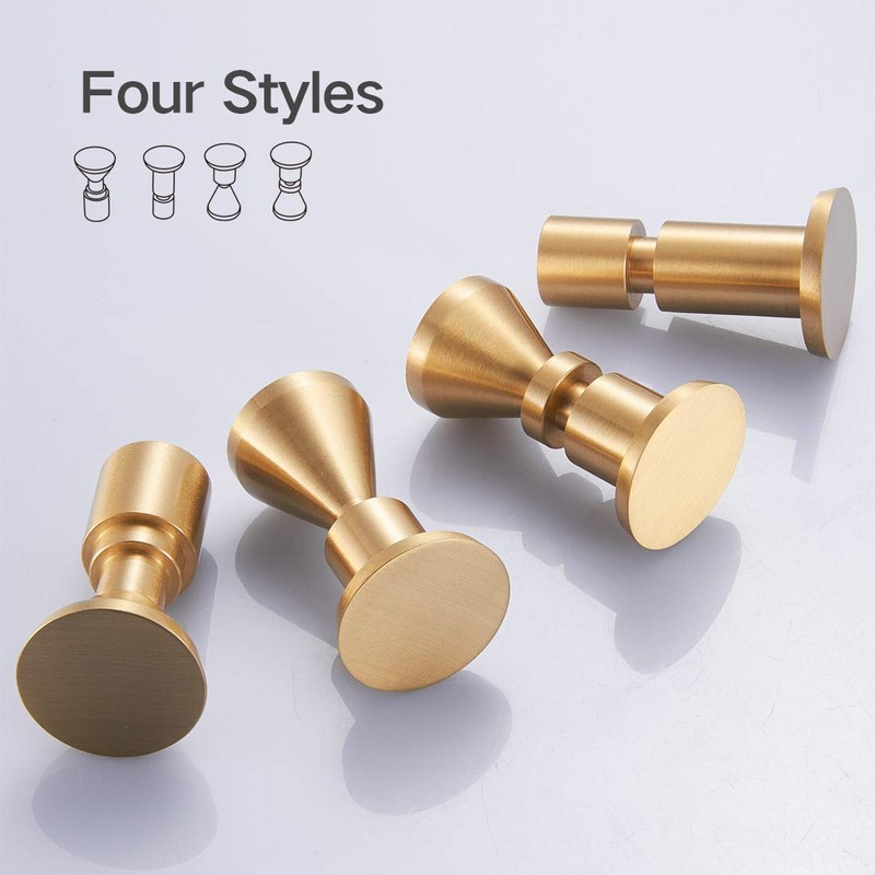 TECI Solid Brass Gold Hooks(2 Pack) Heavy Duty Wall Mounted.Perfect