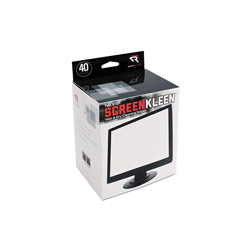Read Right RR1305 Kleen & Dry Screen Cleaner Wet Wipes,