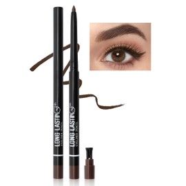 Erinde Waterproof Gel Eyeliner Pencil, Glide on Smooth Eyeliner for Mature Women, Long-Wearing Matte Gel Cream Texture, Creamy Retractable Eye Liner, Built-in Sharpener, Transfer-Proof, Brown