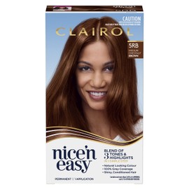 Clairol Nice 'N Easy Permanent Hair Colour 5RB Natural Medium Chestnut Brown, 100% Grey Coverage, Natural Looking Hair Colour