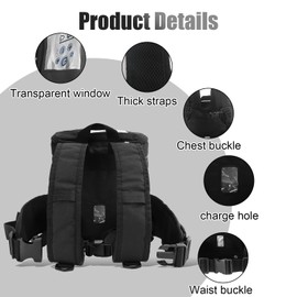 HJSSAA Ultralight Oxford Cloth Backpack for Inogen One G5 Device with Adjustable Shoulder Straps Storage Backpack with Zipper Bottom, black