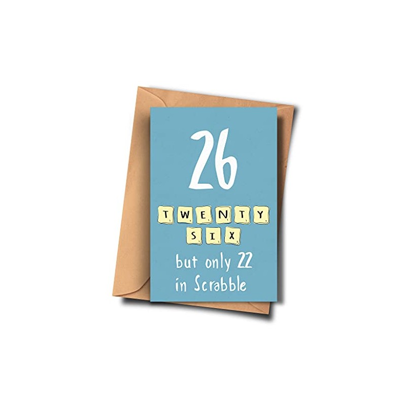 Funny 26th Birthday Card for Him & Her - Blank