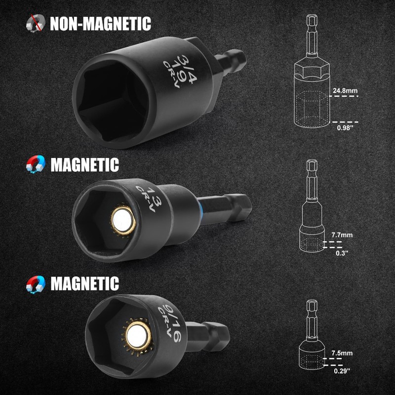 Mayouko 55PCS Magnetic Nut Driver Set, Impact Driver Bit Set,