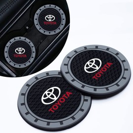 JINBAOZA for Toyota Car Cup Holder Coaster,Auto Cup Holder Insert Coaster for Toyota Avalon Camry Prius Avalon Corolla RAV4 Highlander, Non-Slip Car Drink Holder Coaster, Black, -fute