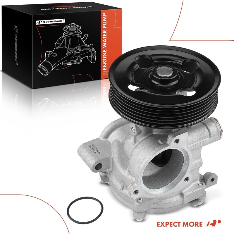 A-Premium Engine Water Pump with O-ring & Pulley Compatible with