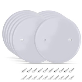 (10 Pack) AP-12031, 5 Inch White Metal Ceiling Blank-Up Cover, Used to Cover 3-1/2 Inch Round/Octagon Box Openings In Ceilings or Walls, Mounting Screws Included, Holes Are Spaced 2.75 Inches