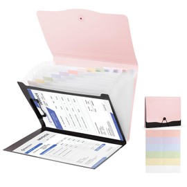 TFDLCG zm Pink13 Pocket Expanding File Folder,Portfolio Accordion File Organizer with Interior Pocket and Clip,A4 Letter Size Paper Document Receipt Folder for Student, Home, Office and Travel