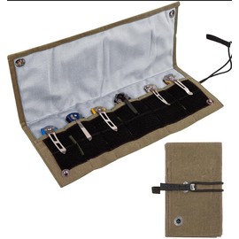 Baizoy Pocket Knife Display Bag,6 Slots with Pocket Knives, Folding Small Knife Storage Pouch, Knife Roll Bag Organizer, Knives Roll Collection Protector