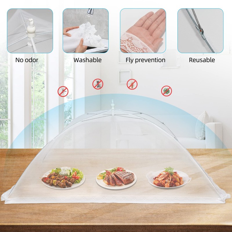 2 PCS Extra Large Food Covers Nets for Outside（40"X24"）umbrella Mesh