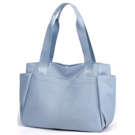 PlasMaller - Bolsa de viaje de mano para equipaje plegable Equipaje de viaje Bolsas deportivas para gimnasia Mochila de hombro liviana (Azul claro)