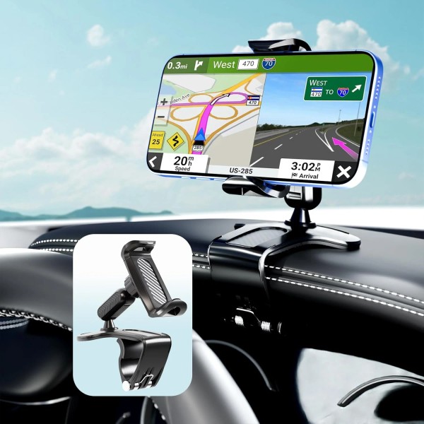 Phone Mount for Car Dashboard, 360 Degree Rotation Universal Cell