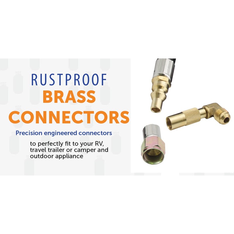 Flame King Propane 12ft RV Quick Connect Hose Adapter for