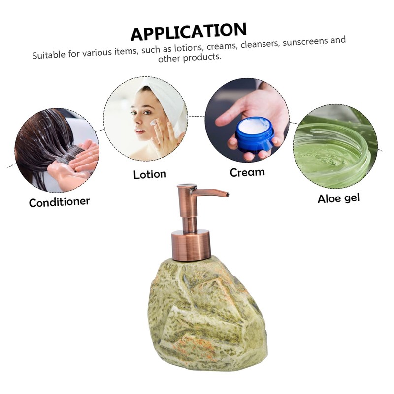 LABRIMP Elegant Ceramic Hand Soap Bottle Stone Patterned Dispenser Scented