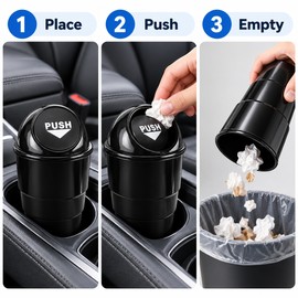 Car Trash Can with Lid for Cup Holder – Compact PP Waste Bin for a Cleaner, More Organized Car Interior on Daily Drives
