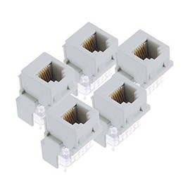 Legrand - OnQ Telephone Keystone Jack RJ25, Male to Male Connector, Universal Keystone Connector for Phone Connections, Rear Mount Snap-In Keystone Design, White, 5 Count, F9042WHV5