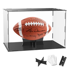 UTFFEDY 11.8x7.9x7.9 inch Memorabilia Acrylic Clear Display Box with Removable Interior Display Stand for Autographed, Collectibles, Souvenirs. Please Tear The Protective Film Before use