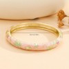 BlingNook Cloisonne Bracelet For Women, Chunky Bangle Trendy Cute Flower