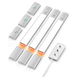EZVALO Under Cabinet Lighting with Charging Station, 6 × 2000mAh Rechargeable Batteries, Motion Sensor Wireless LED Closet Lights, 3 Color Temps & Dimmable for Kitchen, Pantry, Stairs