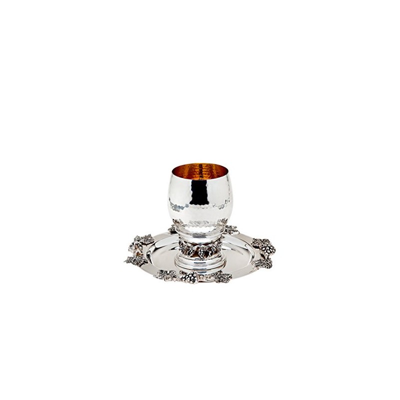 Godinger Hammered Grapevine Kiddush Cup & Tray