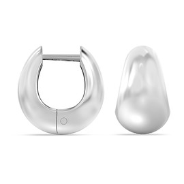 Charmsy 925 Sterling Silver Post Hoop Earrings for Women Teen |Lightweight Small Huggie Hoops Earring | Size 13mm, Brass, No Gemstone