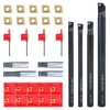 NORJIN Lathe Boring Bar Set, 4pcs S07K/S08K/S10K/S12M-SCLCR06 Lathe Boring Bar