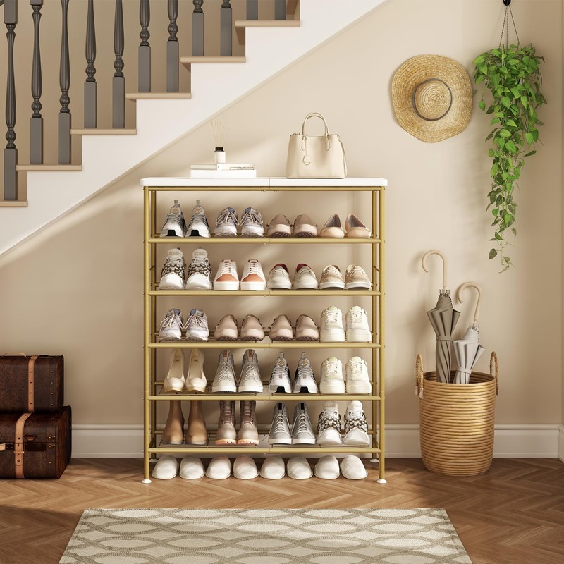 SUOERNUO Shoe Rack Organizer 6 Tier for Closet Entryway Free