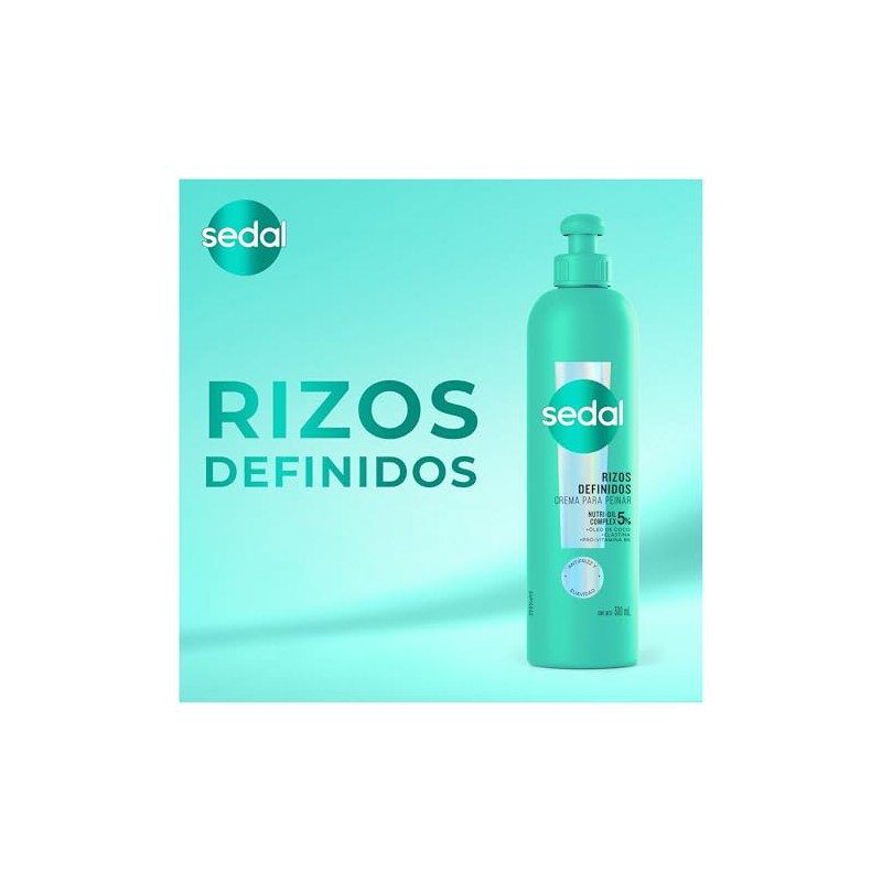 Sedal Crema Para Peinar Rizos Definidos, 300 Ml, Pack of