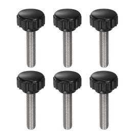 QUARKZMAN Pack of 8 Thumb Screws with Thread M6 x 25 mm x 18 mm Round Head Screw Stainless Steel 304 Round Handle Bolt Clamping Buttons 18 mm Hand Buttons Thumb Screws Tension Screw for Industrial