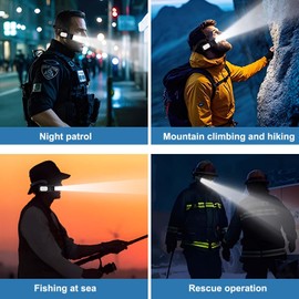 Tizee Adjustable Headlamp Rechargeable - Long-Lasting LED Headlight for Night Walking, Running, Camping, and Outdoor Activities