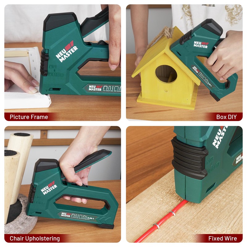 NEU MASTER 6-in-1 Staple Gun, Upholstery Stapler with 4000 Counts