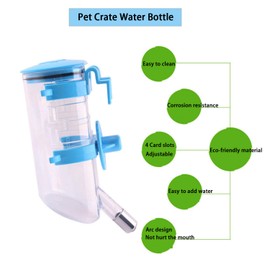 LONTG Dog Crate Water Bottle Hanging Pet Puppy Water Bottle Cat Water Drinking Fountains for Cage Portable Dog Water Dispenser with Automatically Feeding Water Pet Supplies for Dog Cat Puppy Rabbit