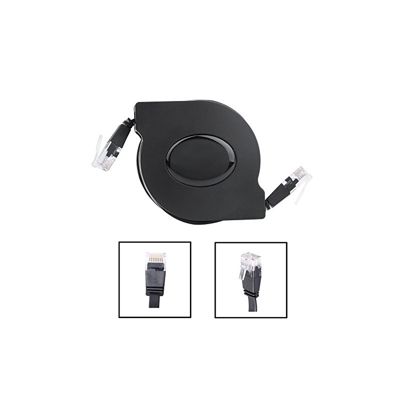 Cable retr¨¢ctil ajustable Cat-6 10 Gigabit Ethernet ultra plano retr¨¢ctil