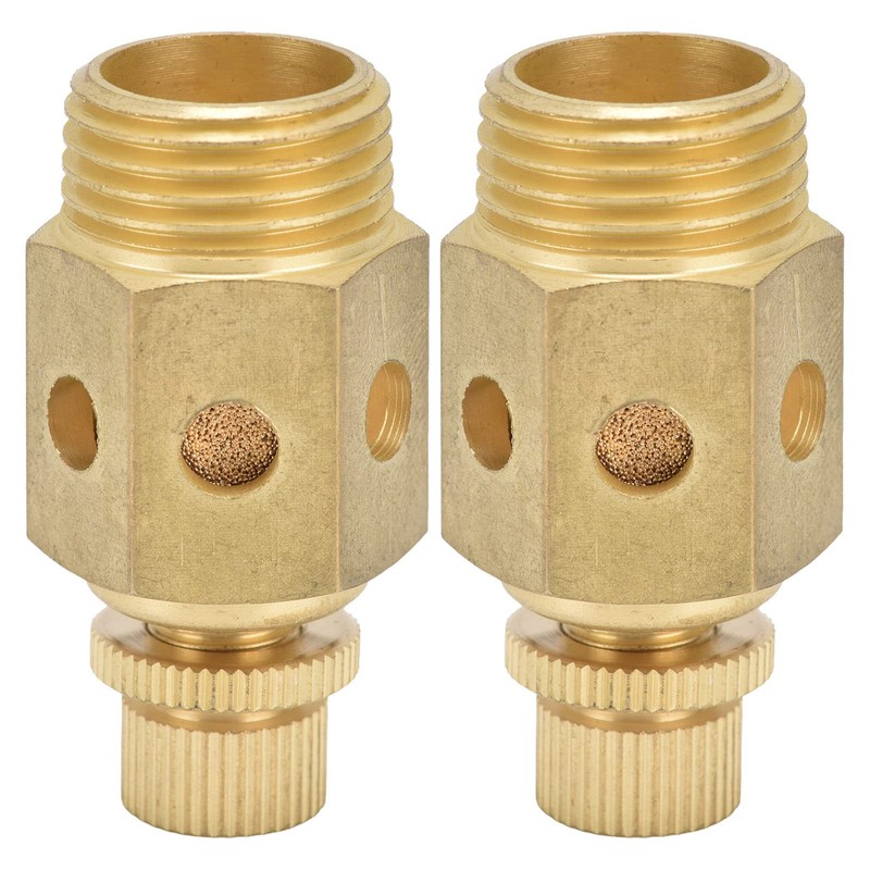 1/2in Pneumatic Muffler - Brass, Adjustable Throttle, Excellent Noise Reduction