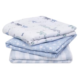aden + anais 100% Cotton Muslin Musy Squares, Multi-use Baby Cloths for Girls & Boys, 70x70cm, Ideal Newborn & Infant Nursing Set, Perfect Shower Gifts, 3 Pack, rising star