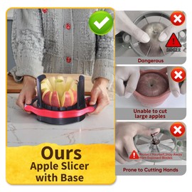 Newness 5.12 In Large Apple Slicer, Cut 12 Thin Slices All the Way Through, HEAVY - DUTY Stainless Steel Apple Corer & Slicer for Fruits & Vegetables - Dishwasher Safe