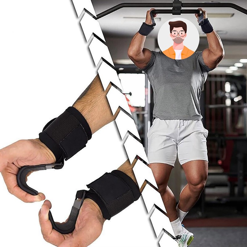 Yemax Power Grip Strength Training Gloves Hook Wrist Wraps Support