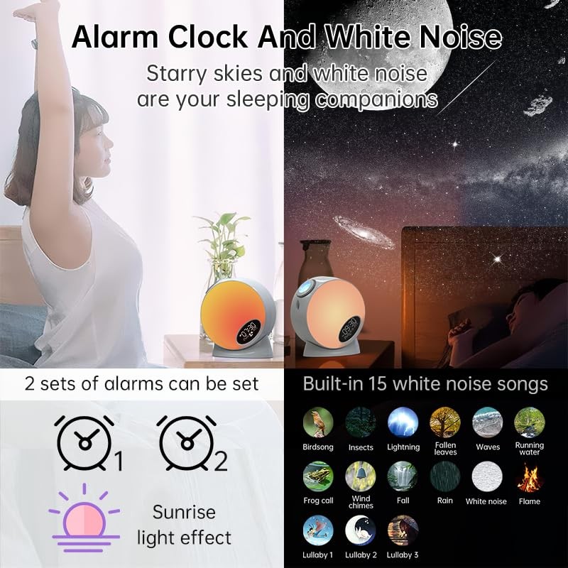 Galaxy Projector, Planetarium Star Projector,Bedroom Night Light and Timer,with White