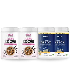 Bella All Natural Mix & Match (2 Probiotics Iced Coffee & 2 Colon Cleanse Powder Piña Flavor)