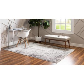 Unique Loom Sofia Collection Traditional Vintage Area Rug, 8' x 10', Gray/Ivory