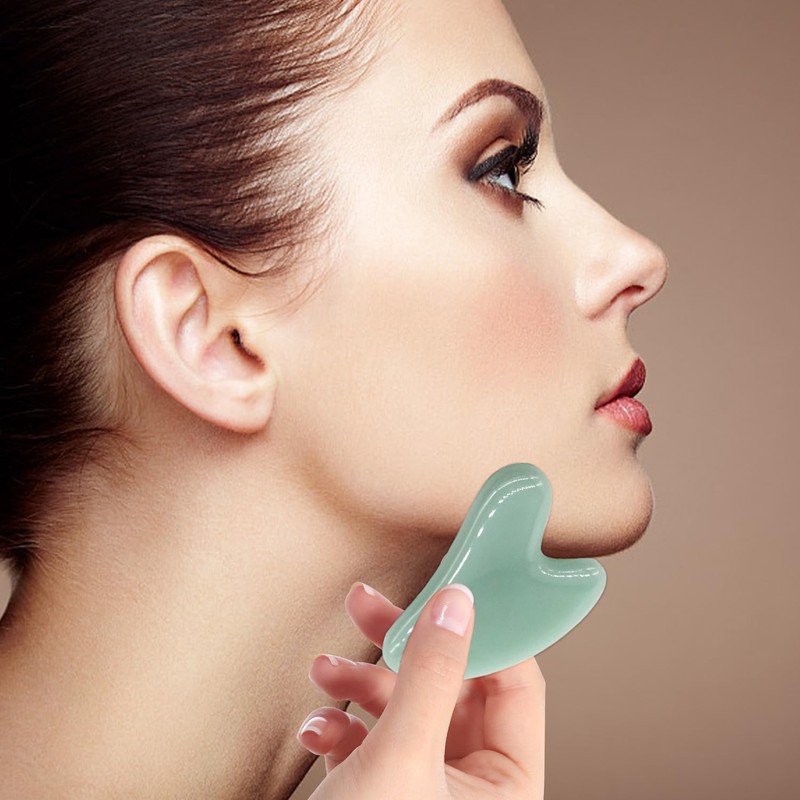 2 Pieces Jade Massage Tools, Jade Gua Sha Face Massage