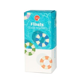 balvi Drinking Glass Marker Floats Swimming Rings in Retro Design 6-Piece Plastic, Plastic