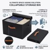Tuza 3 Pack Foldable Storage Bin with Lid, Heavy-Duty Fabric