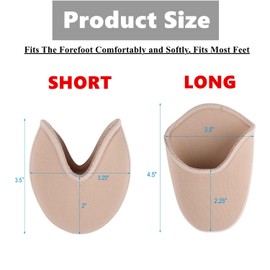 Aurorasports Ballet Pointe Shoe Socks Pad, Knitted Fabric Toe Cap Cover Ballet, Toe Pads for Pointe Shoes, Toe Caps and Toe Protectors, Gel Toe Covers, High Heels Toe Caps for Women (2 Pairs-Long)